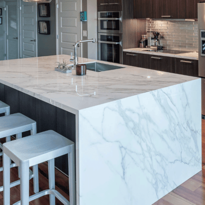 Waterfall countertop